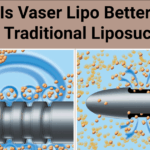 Vaser Lipo breaking up fat cells with ultrasound and traditional Liposuction tip sucking up fat cells.