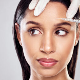 orehead injected with botox